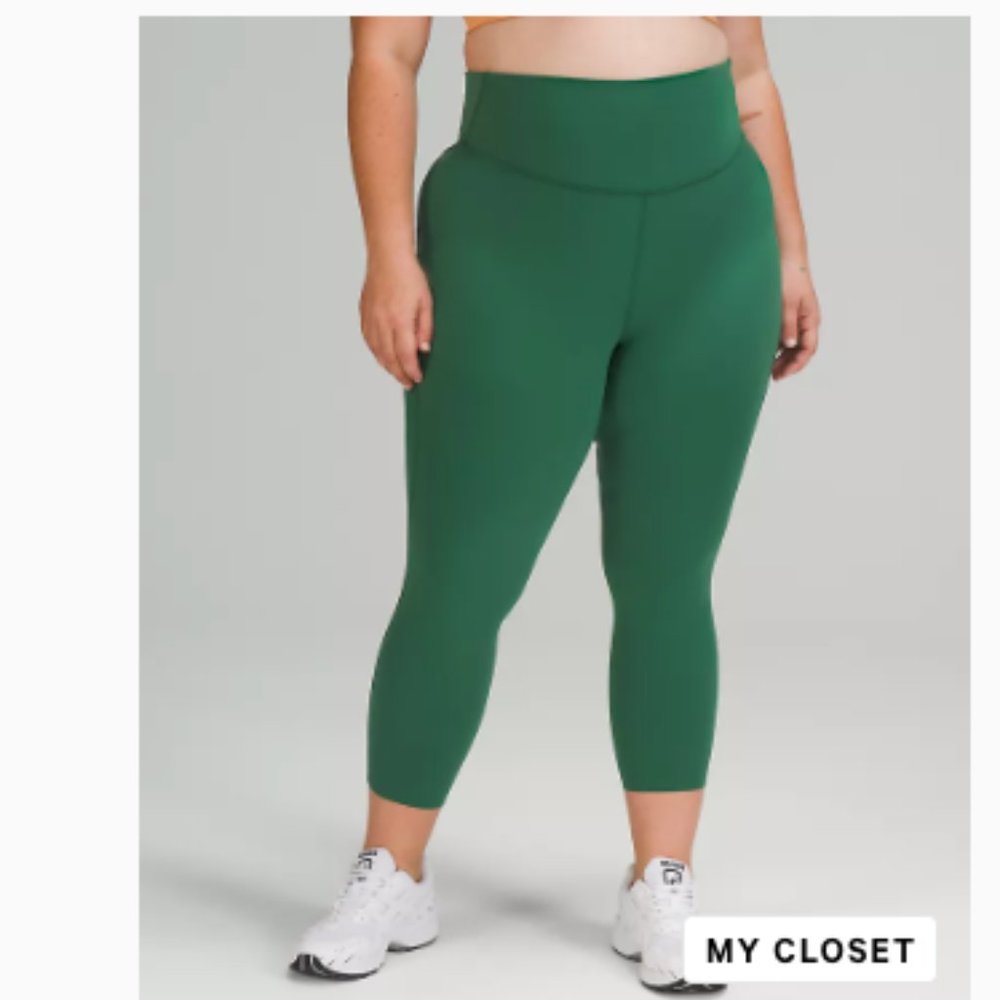 Lululemon Base Pace High-Rise Crop 23" *Brushed Nulux Everglade Green Size 8